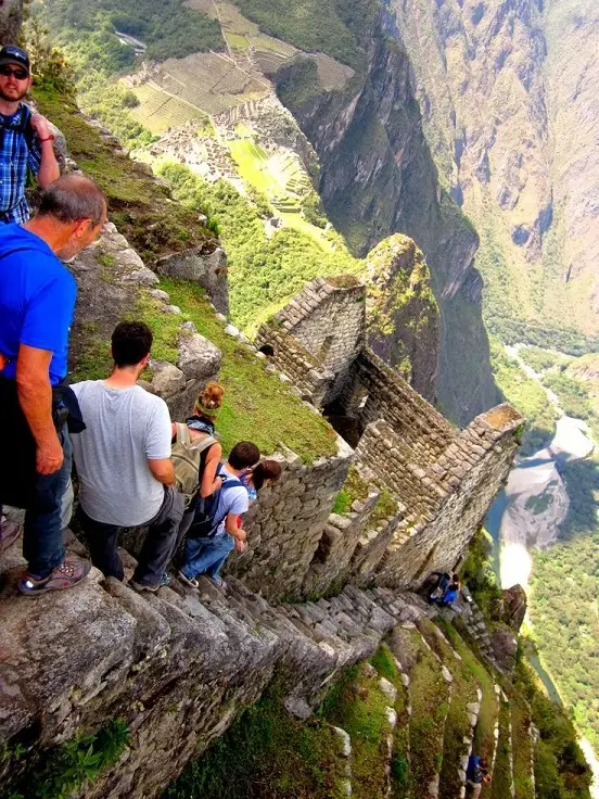 Huayna Picchu steep stone stairs section